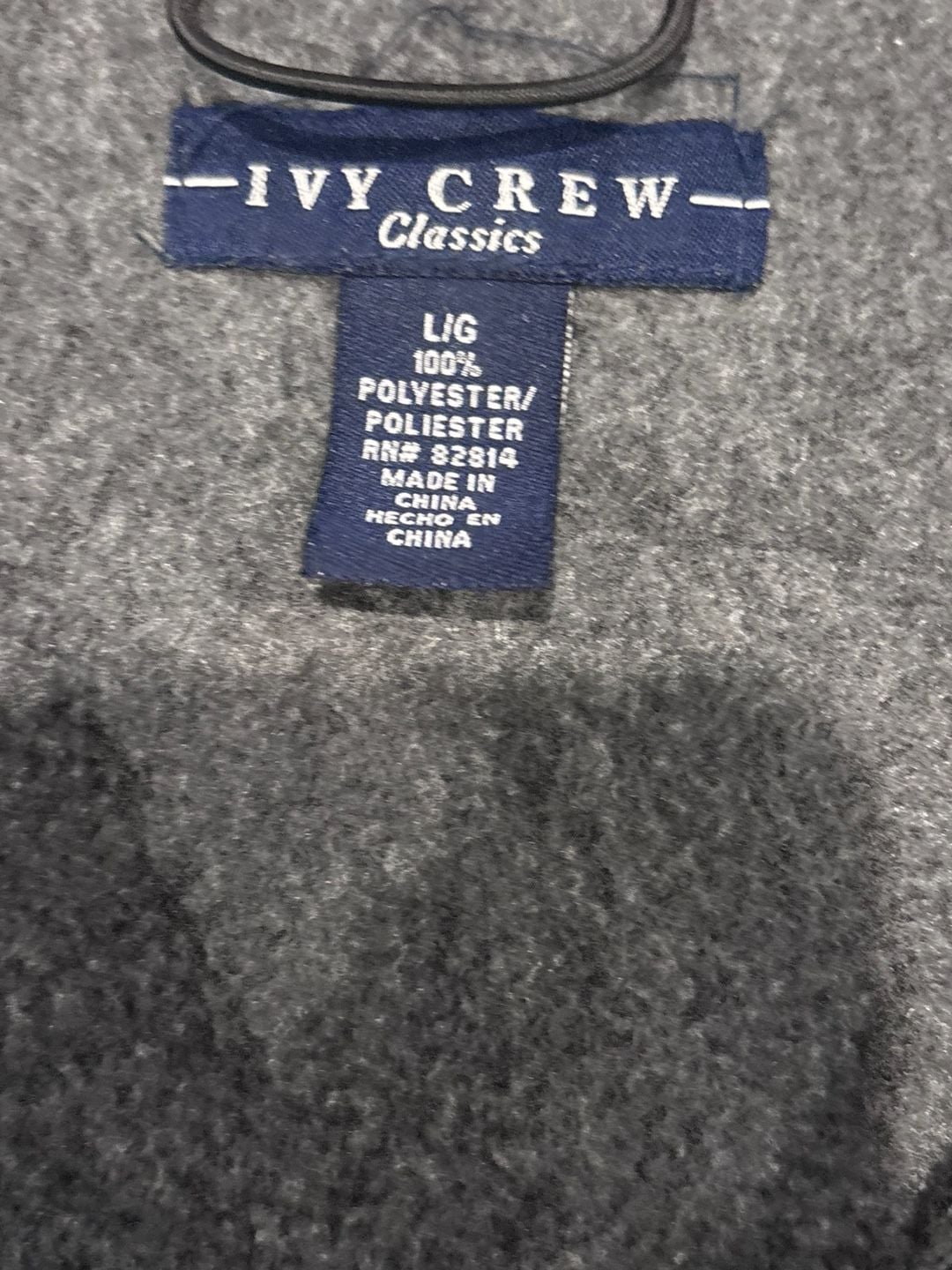 Ivy Crew Full Zip Fleece Jacket Size L Charcoal Gray Polyester 4