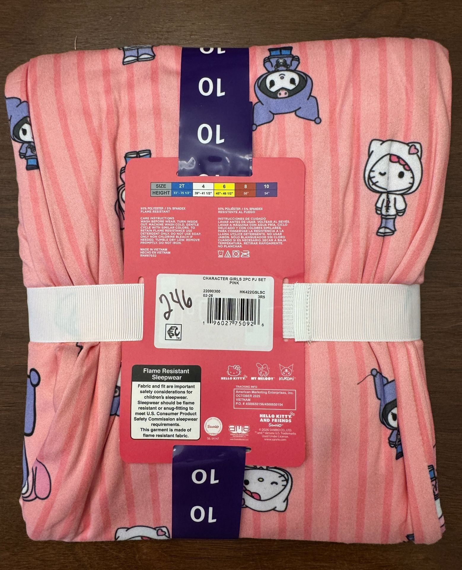 Hello Kitty And Friends Pajama Set Size 10 Pink 2