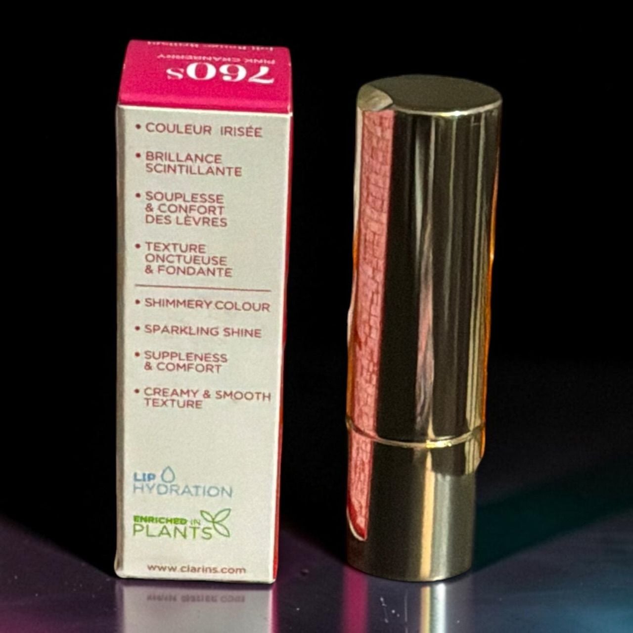 Clarins Joli Rouge Brillant Sheer Lipstick 760S Pink Cranberry 3