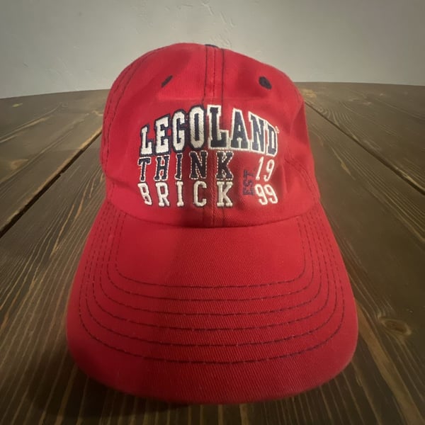 Legoland Think Brick Baseball Cap Red Adjustable Embroidered Logo Hat