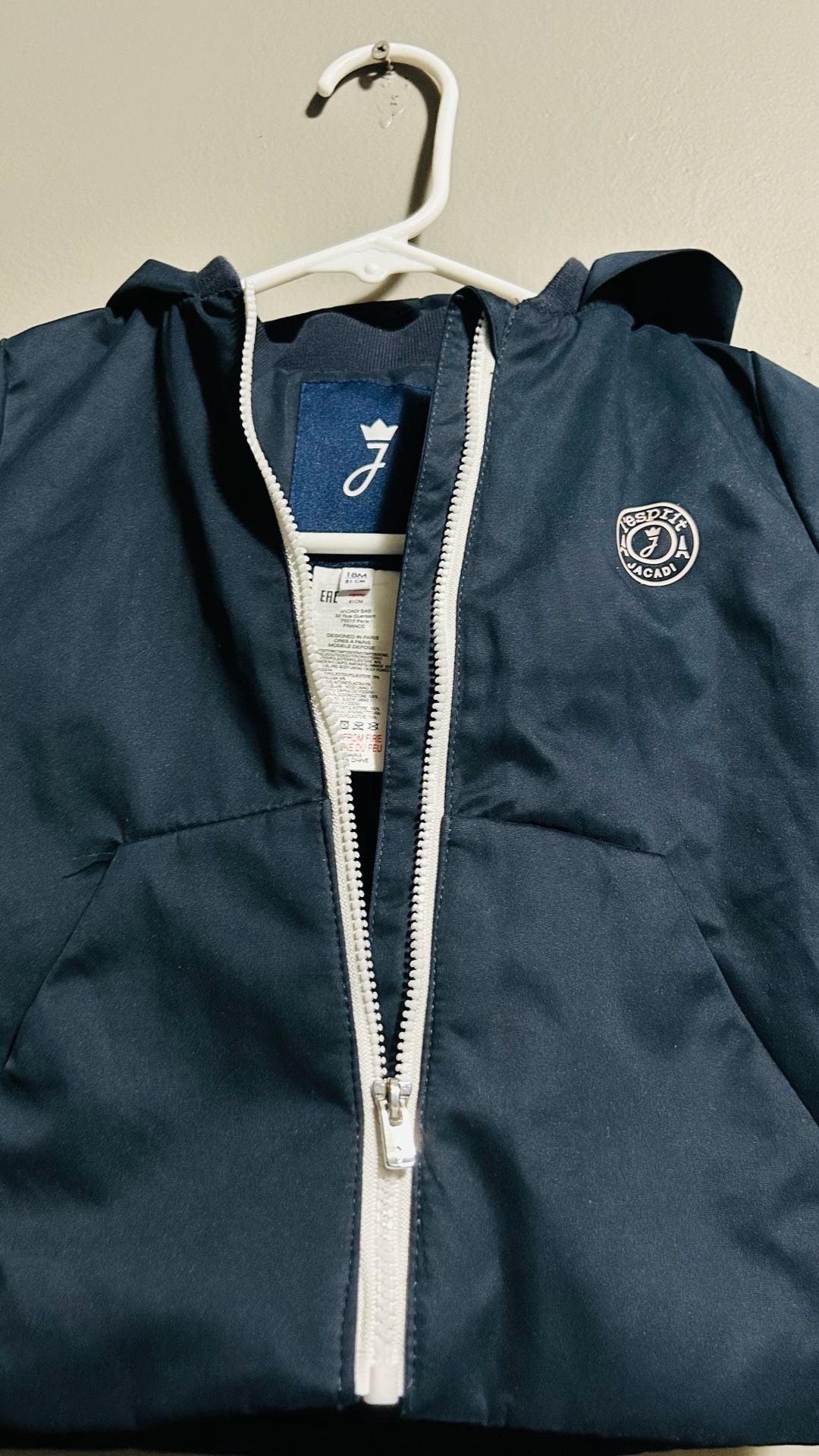 Jacadi Hooded Jacket Size 18M Navy Blue. Pc127 4