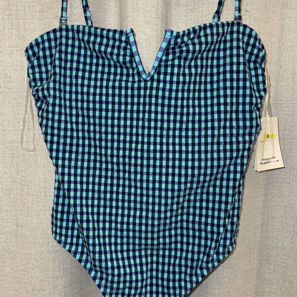 Free Assembly Blue Gingham V-Wire 1PC Size L (12-14)