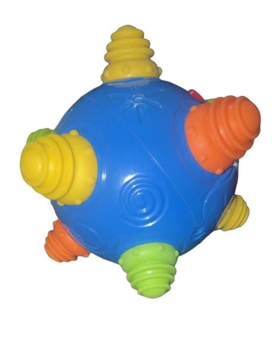 Sentryse Baby Toy 13x13cm Blue Musical Bounce Bumble Crawl Ball  10