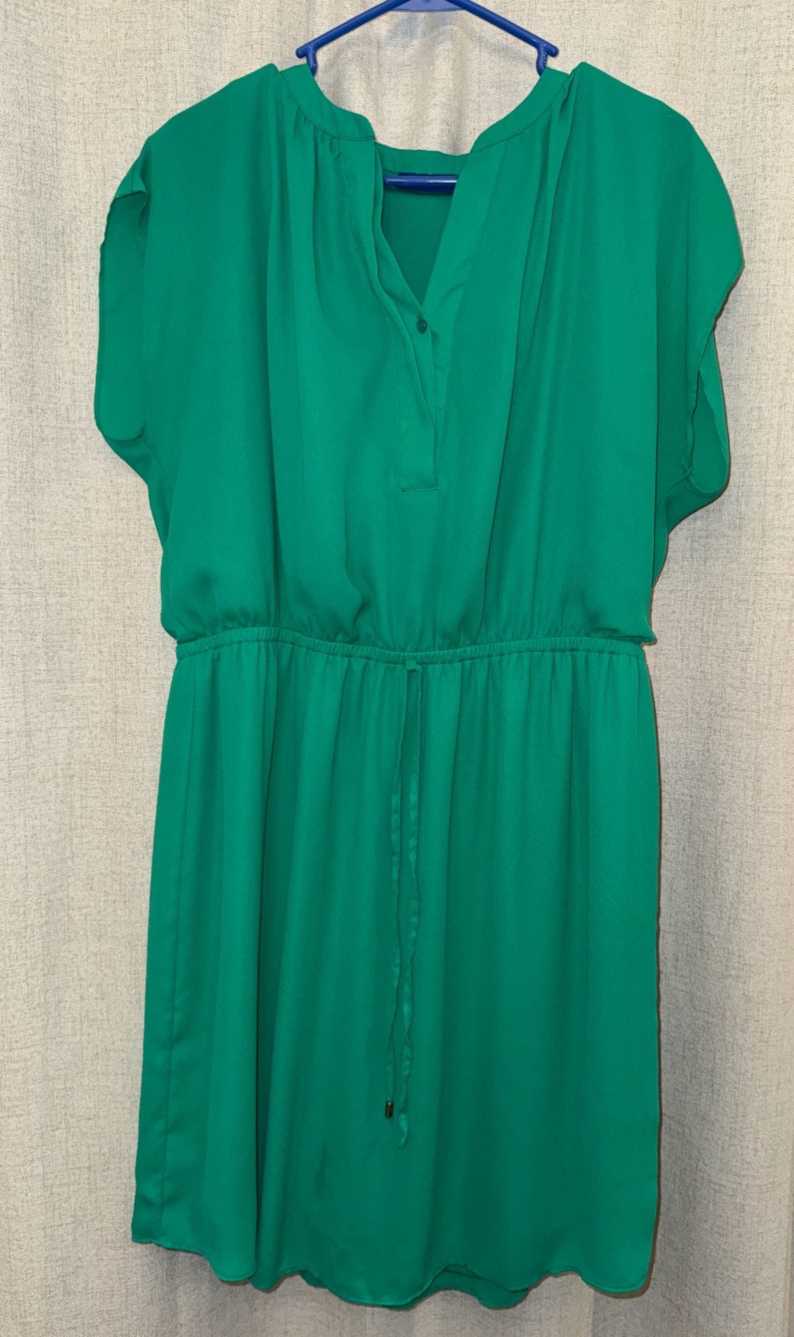 Apt. 9 Dress XL Green V-Neck Drawstring Waist 2