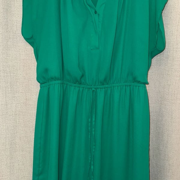 Apt. 9 Dress XL Green V-Neck Drawstring Waist