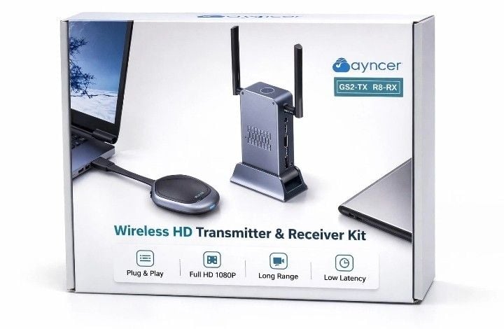 Ayncer Wireless HDMI Transmitter and Receiver Kit 3