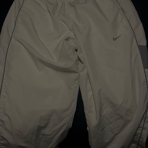 Nike Track Pants Size M White Nylon Lined Joggers