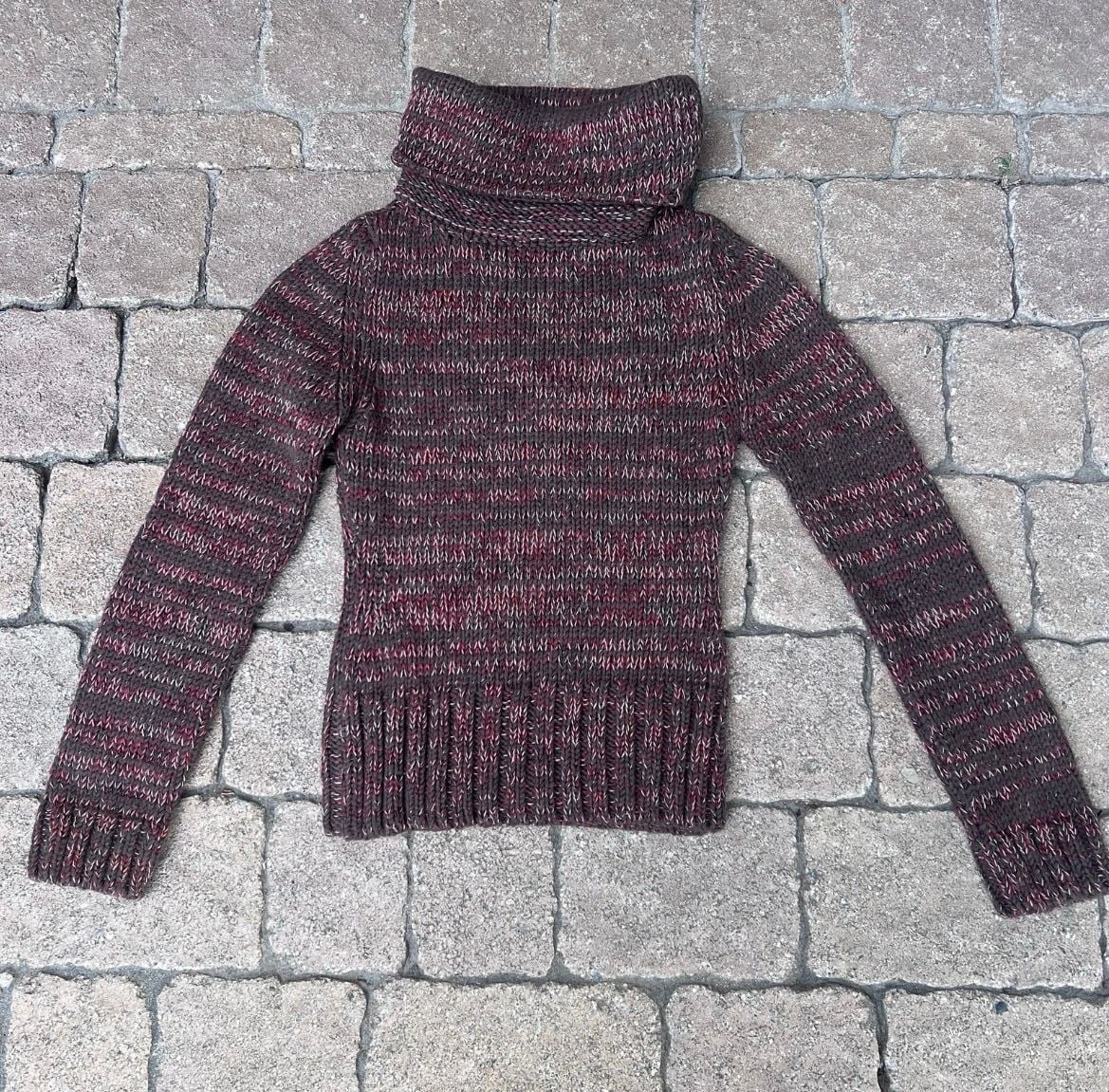 D&G Dolce & Gabbana Turtleneck Knit Sweater Size 38 Brown Burgundy 7