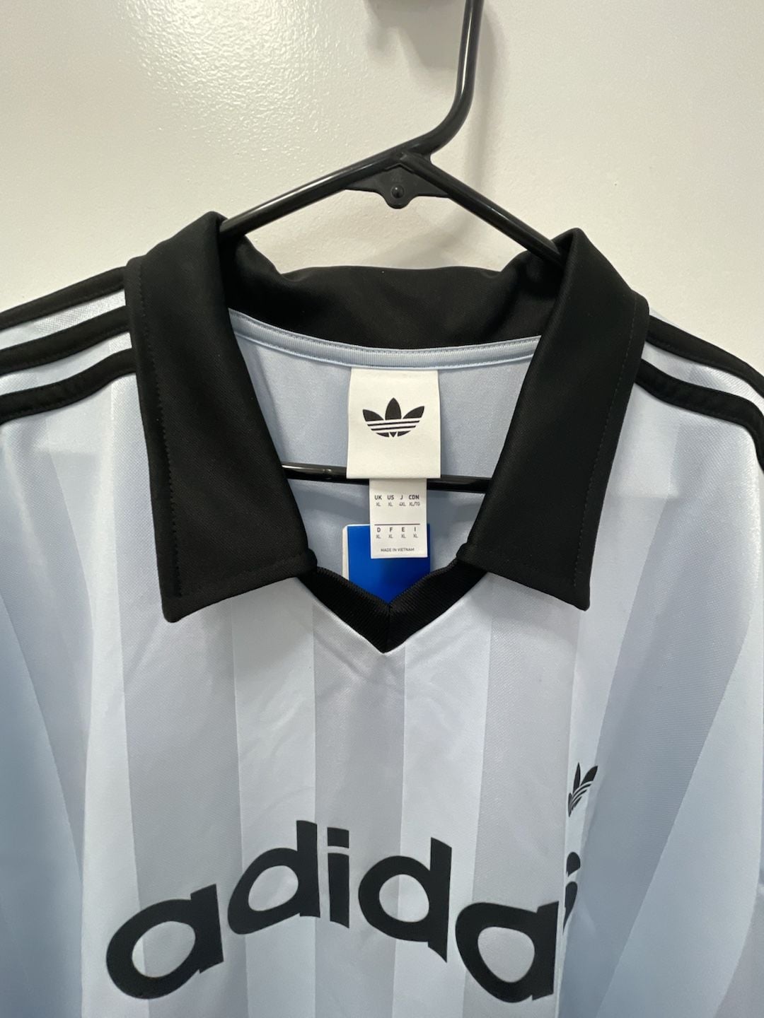 Adidas Archive Collar Engineered Jersey Size XL Crystal Sky Blue 4