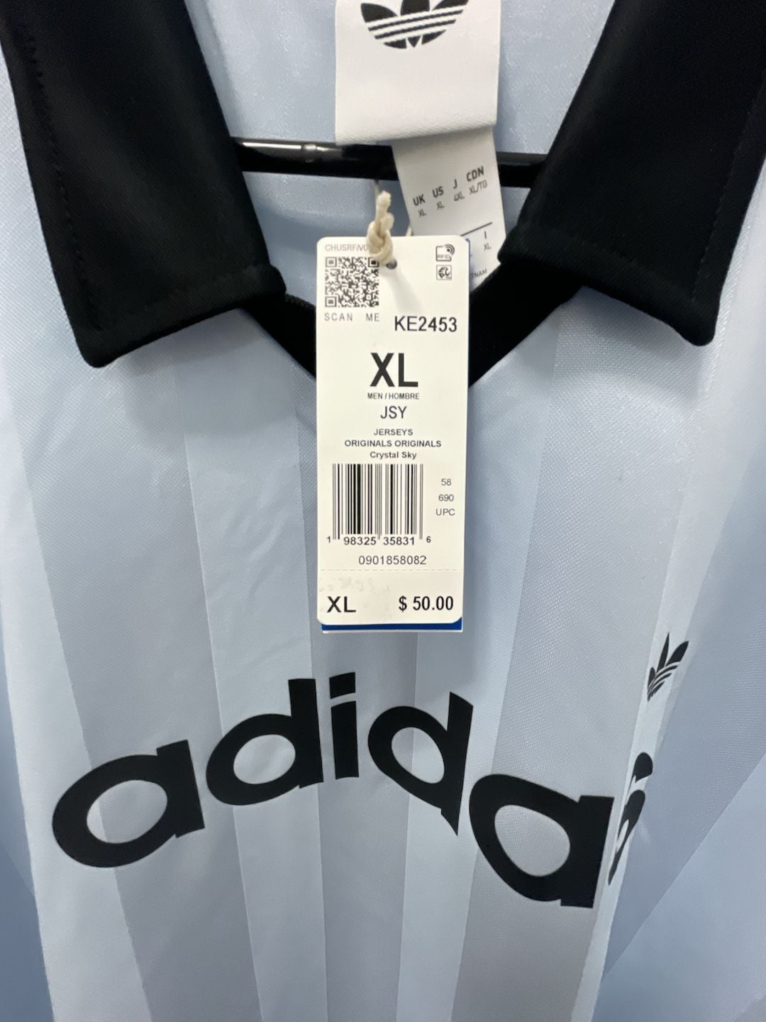 Adidas Archive Collar Engineered Jersey Size XL Crystal Sky Blue 5