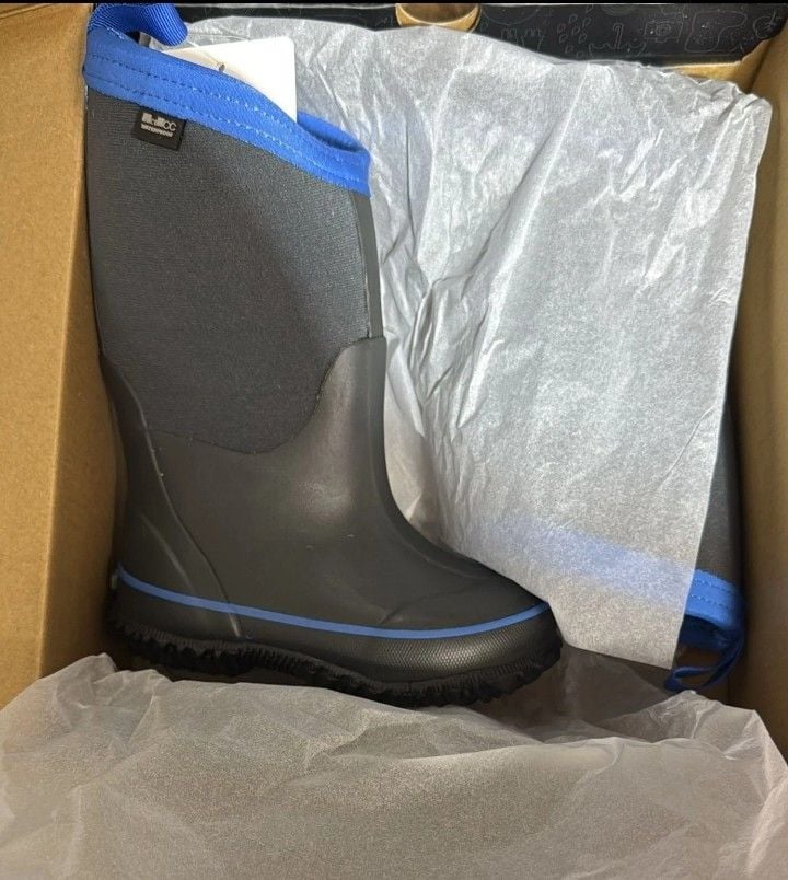 MCKCC Kids Rain Boots Size 7 Dark Shadow Waterproof Winter Snow Boots 4