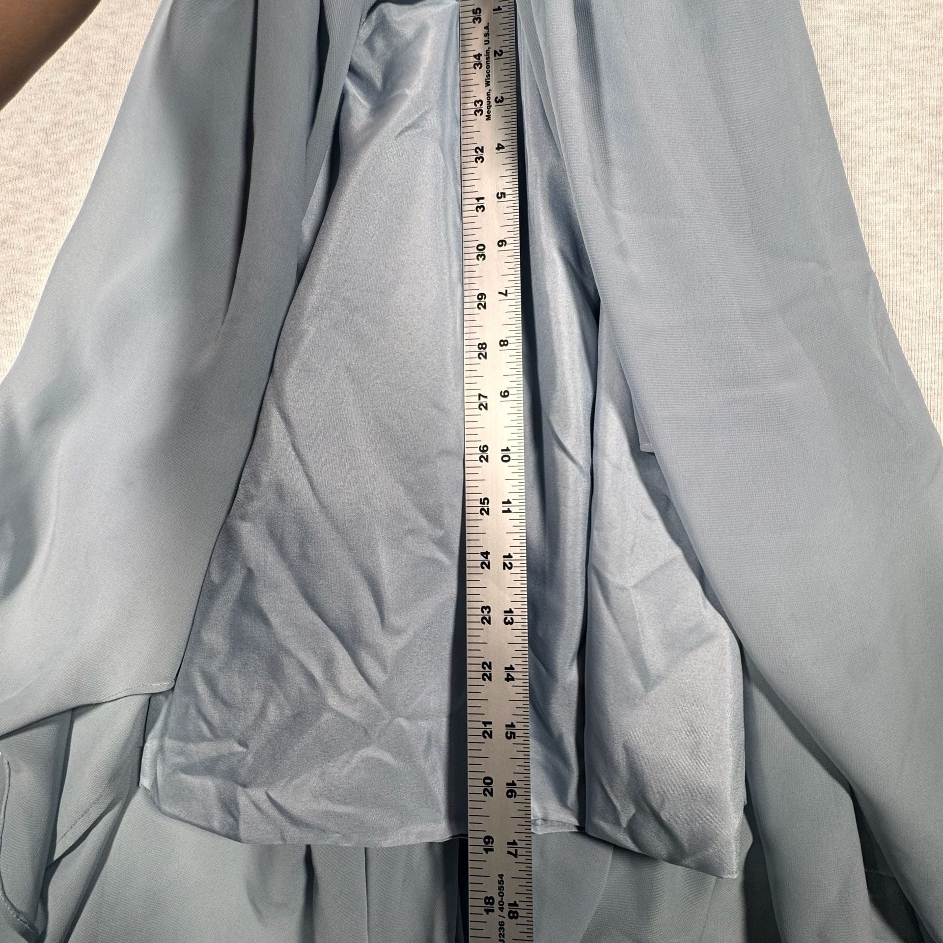 JJ's House Evening Dress Blue Lace Chiffon Asymmetrical 8