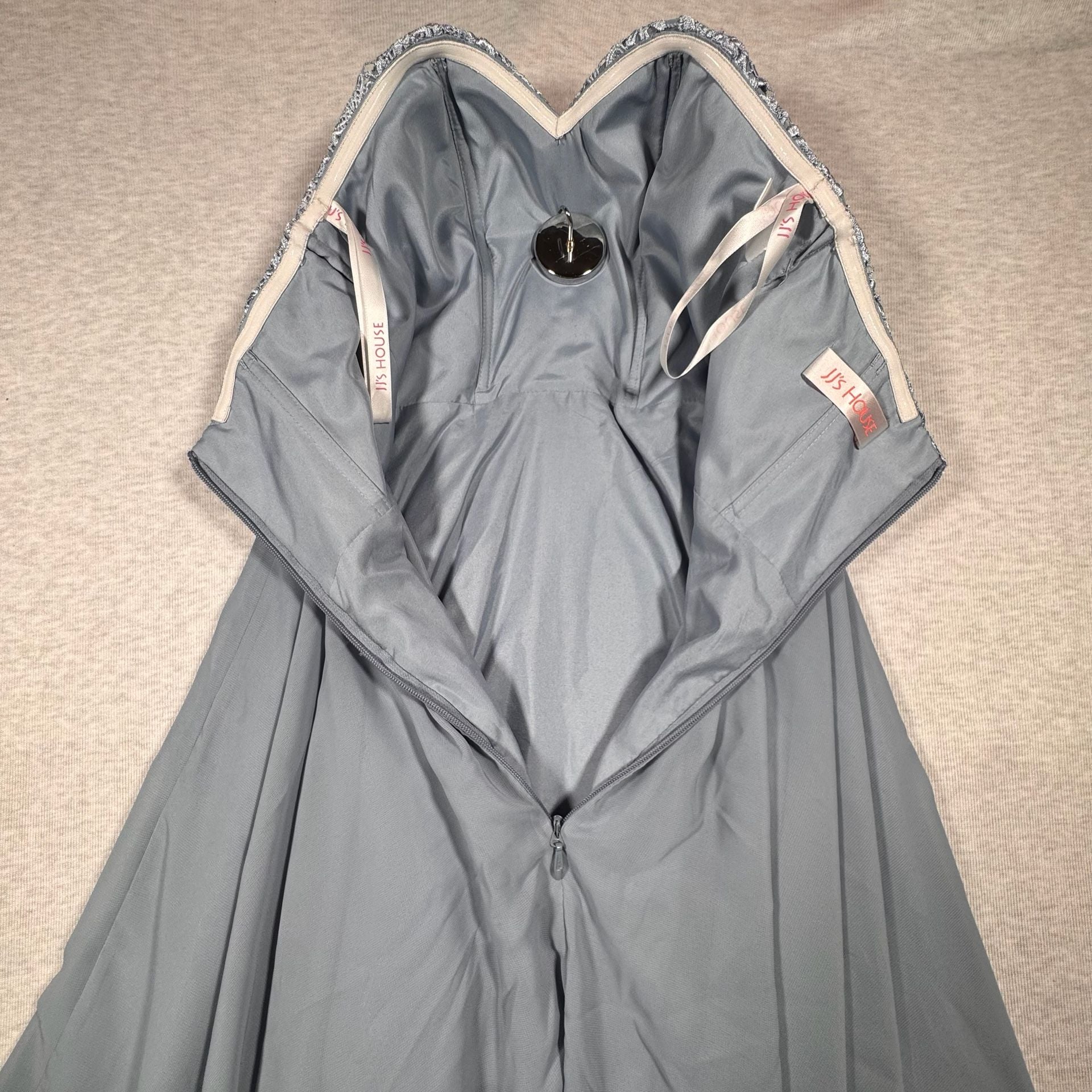 JJ's House Evening Dress Blue Lace Chiffon Asymmetrical 10