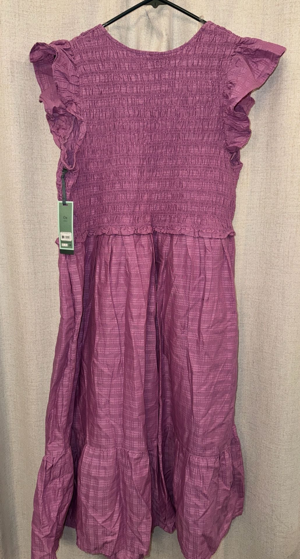 Terra & Sky Smocked Bodice Midi Dress Size 0X (14W) 3
