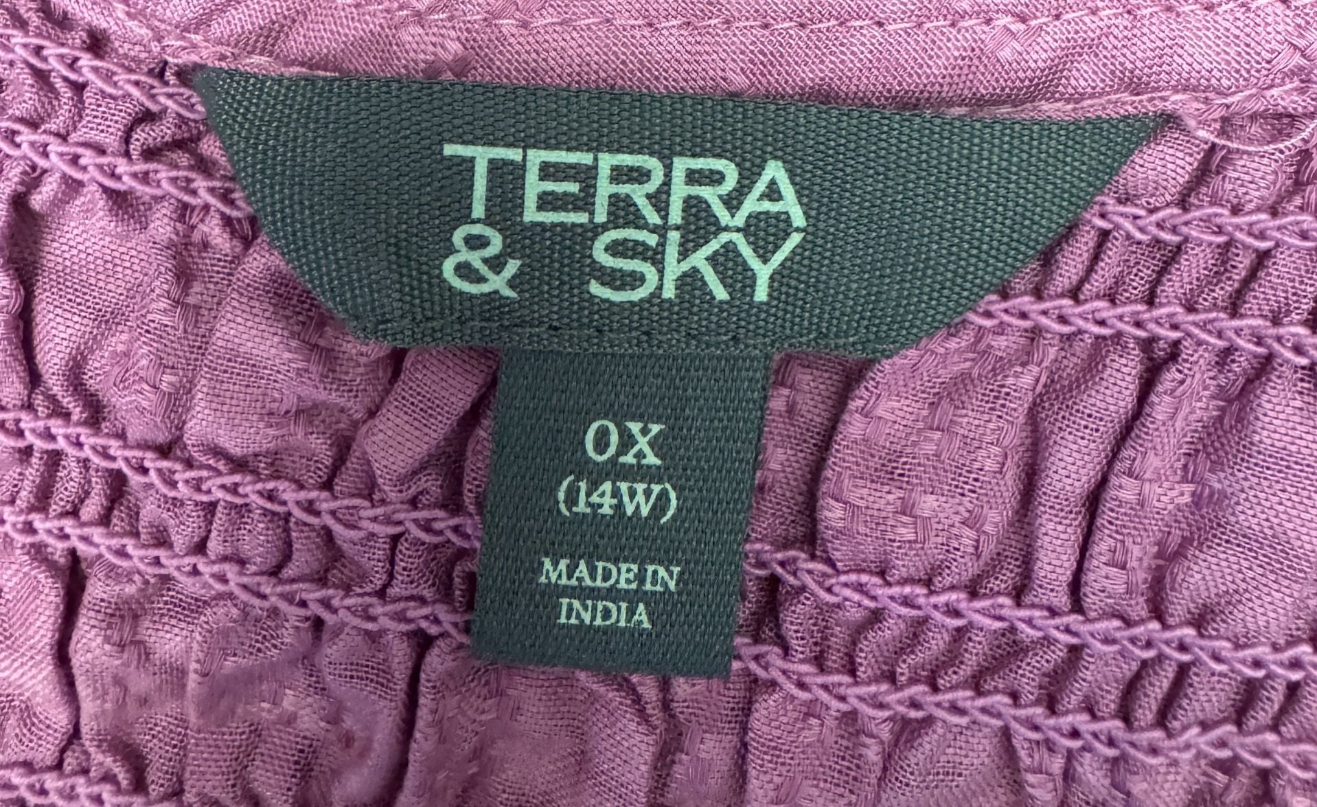 Terra & Sky Smocked Bodice Midi Dress Size 0X (14W) 5