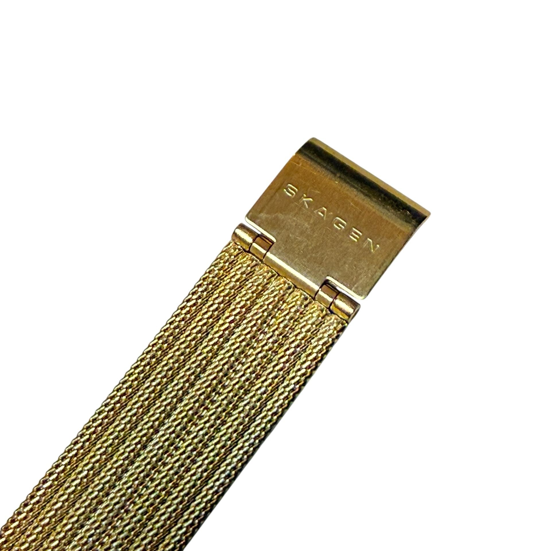 Skagen Denmark 922SGGG Gold Tone Mother Of Pearl Crystal Watch 4