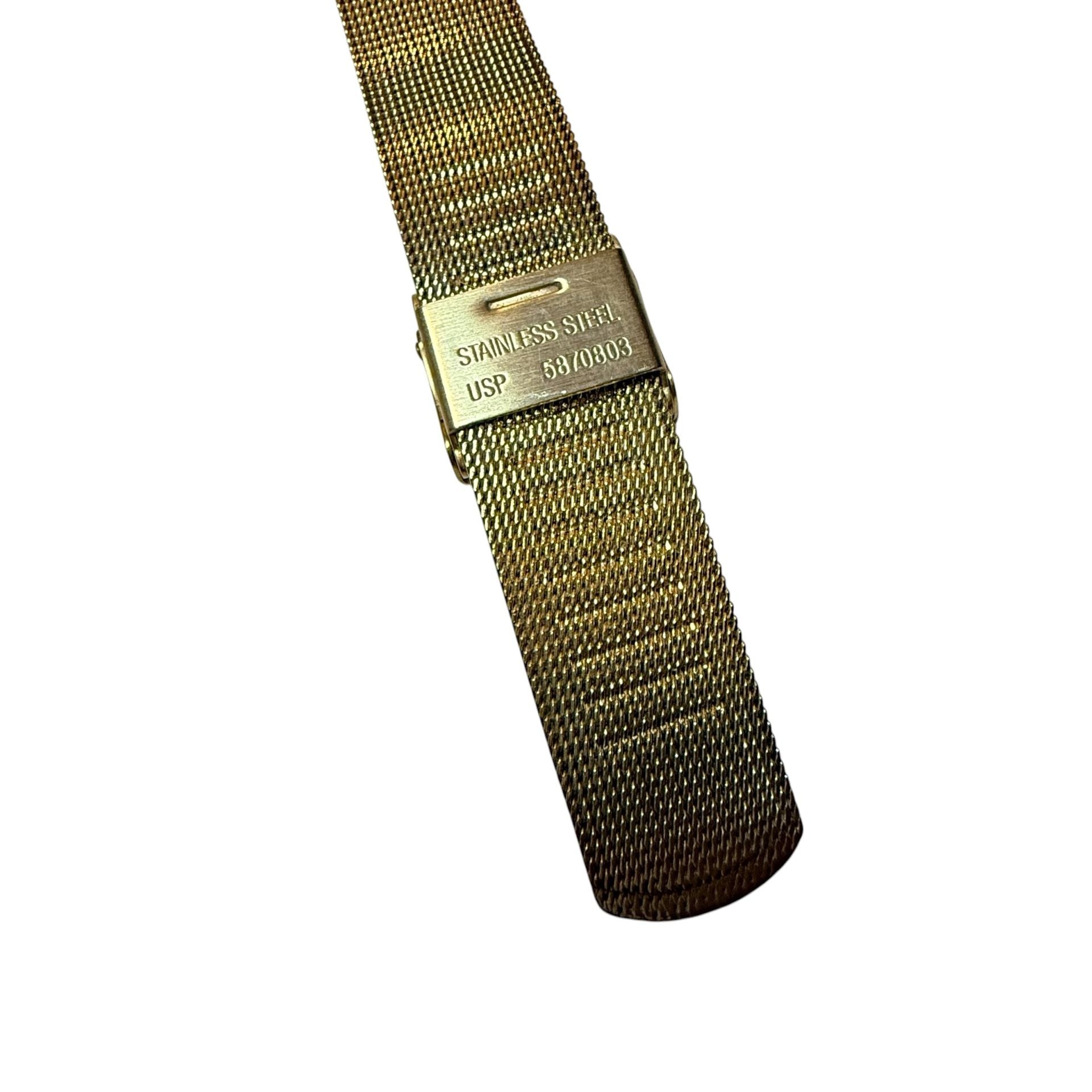 Skagen Denmark 922SGGG Gold Tone Mother Of Pearl Crystal Watch 7