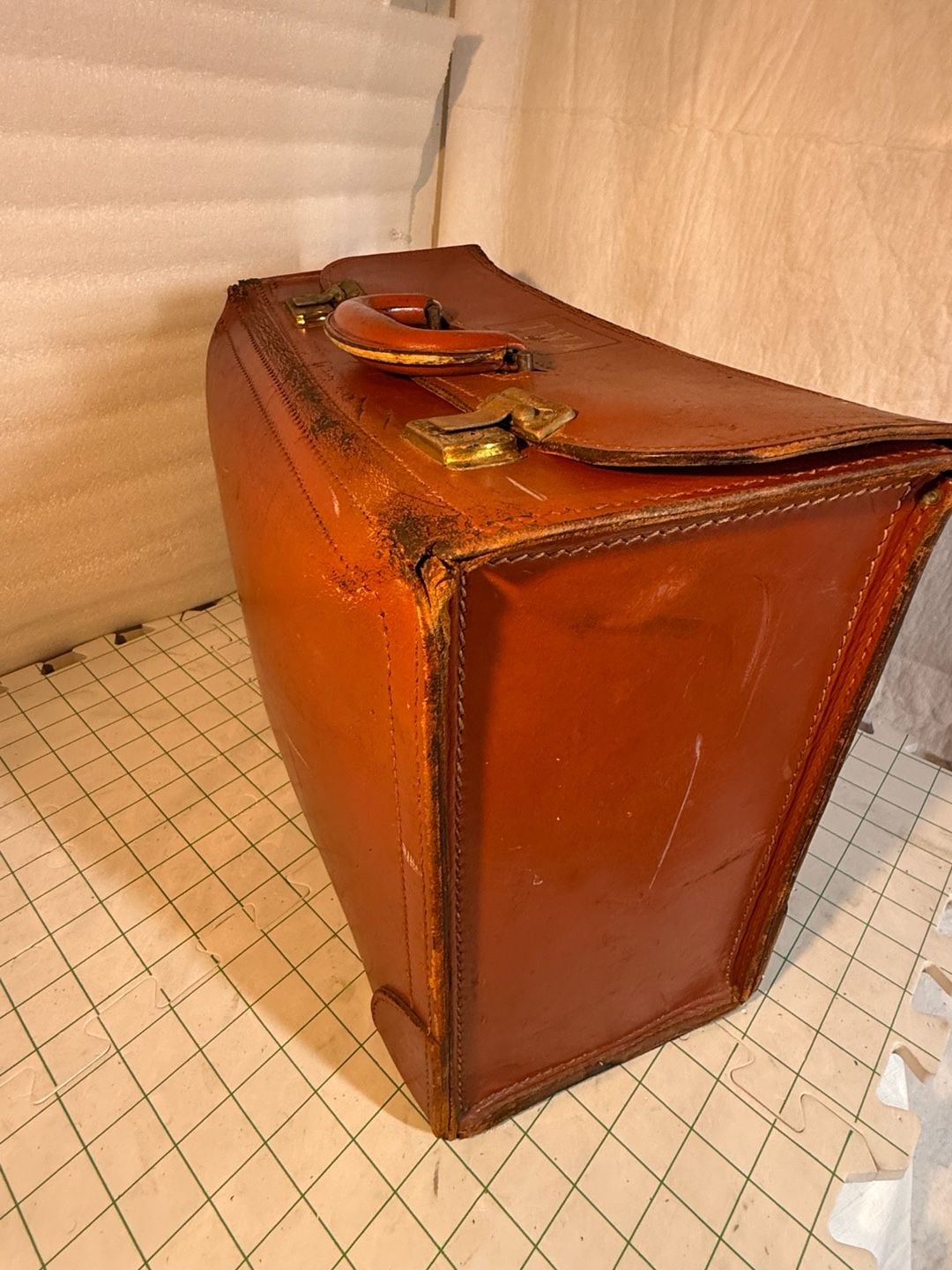 TWA Vintage Leather Pilot Flight Bag Briefcase Brown Luggage 10