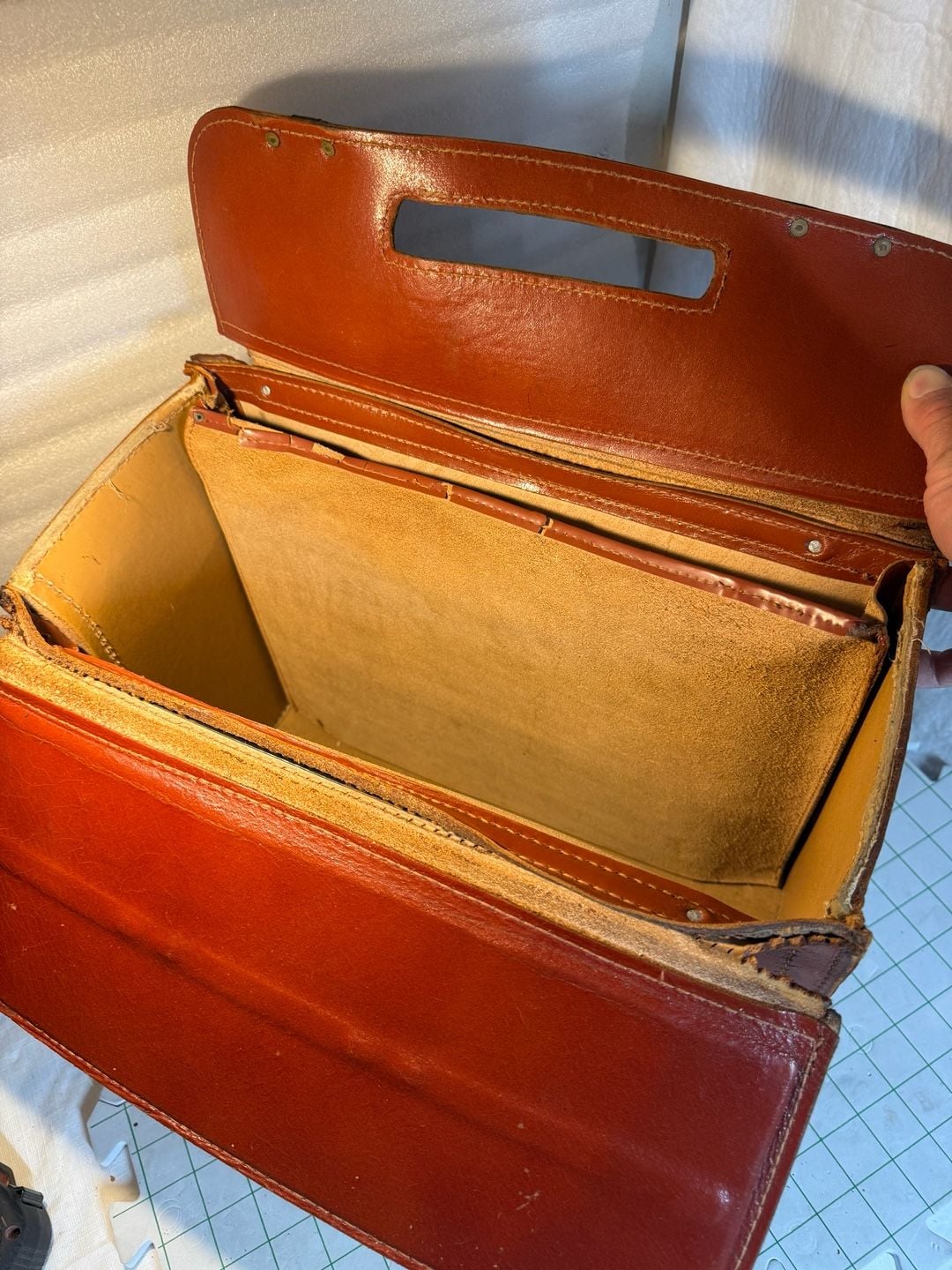 TWA Vintage Leather Pilot Flight Bag Briefcase Brown Luggage 11