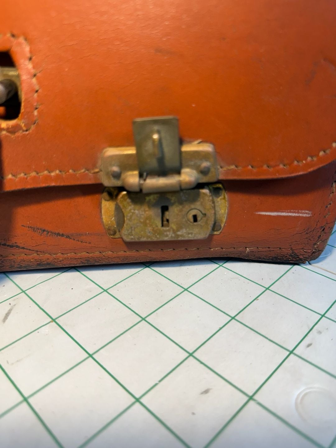 TWA Vintage Leather Pilot Flight Bag Briefcase Brown Luggage 16