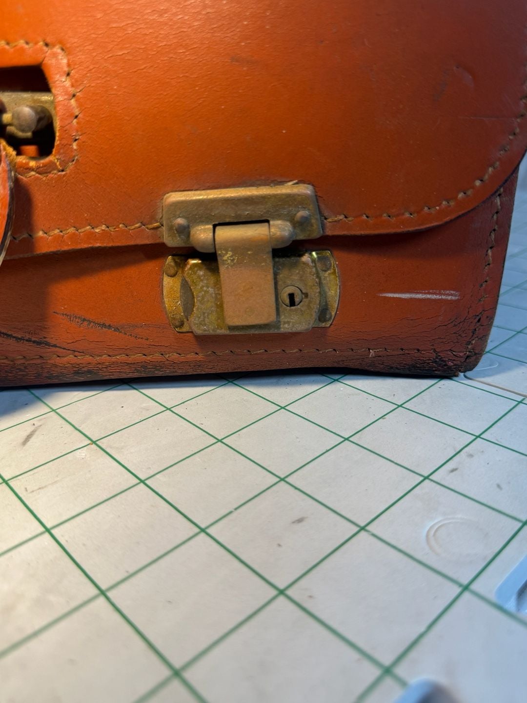 TWA Vintage Leather Pilot Flight Bag Briefcase Brown Luggage 17