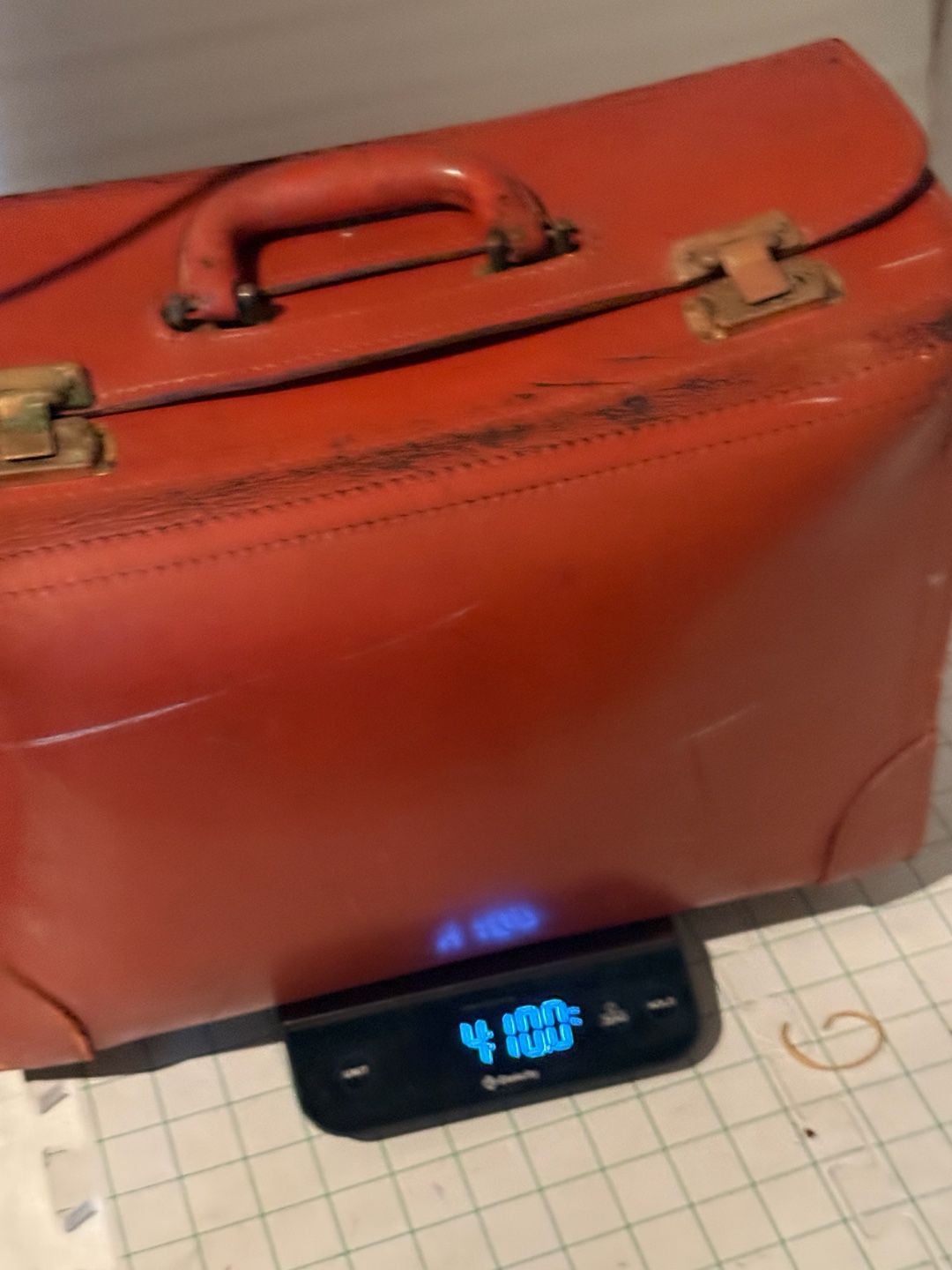TWA Vintage Leather Pilot Flight Bag Briefcase Brown Luggage 18