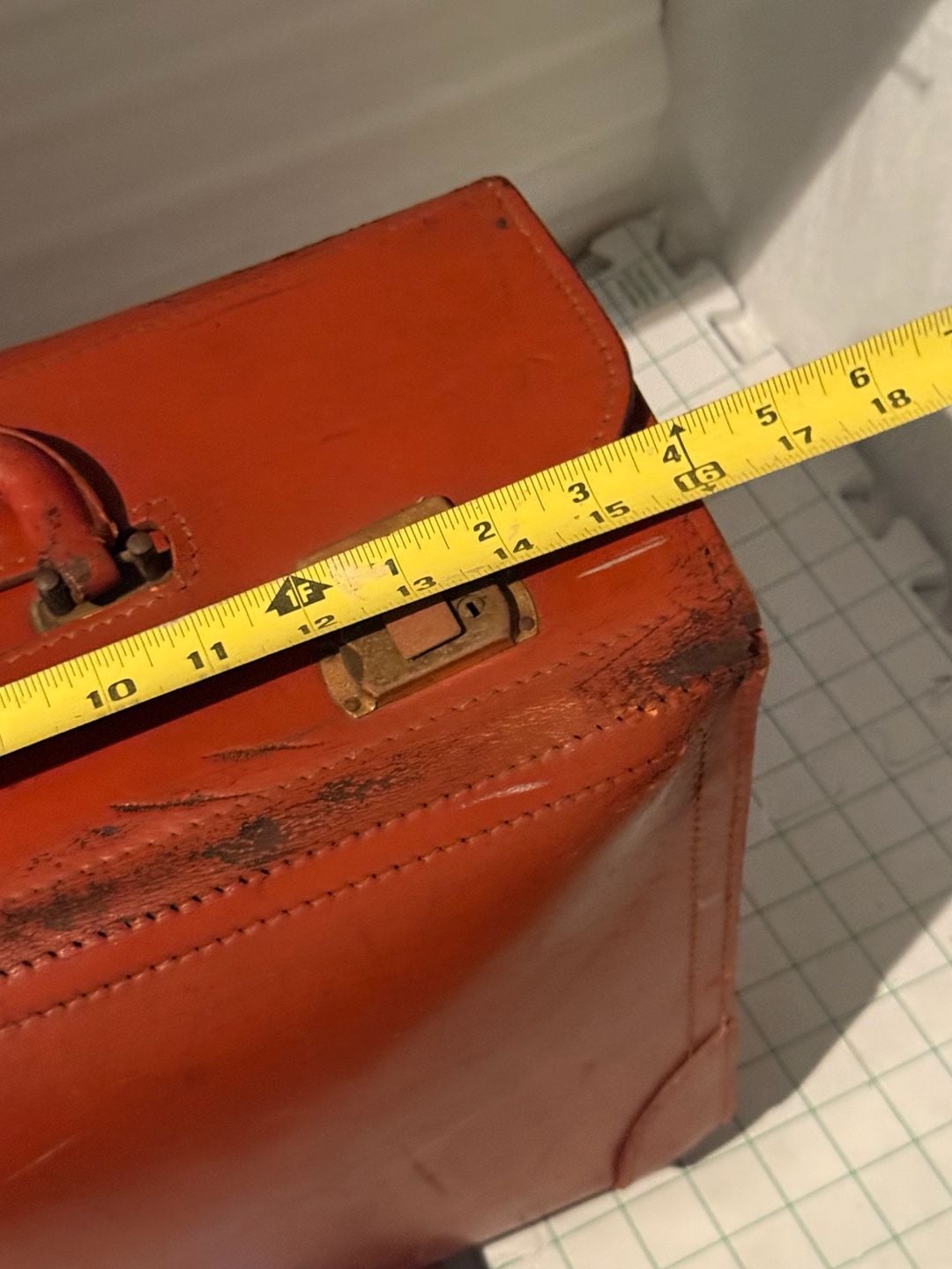 TWA Vintage Leather Pilot Flight Bag Briefcase Brown Luggage 20