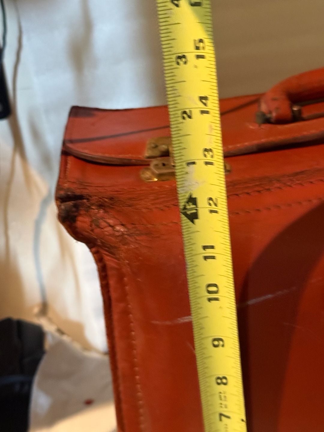 TWA Vintage Leather Pilot Flight Bag Briefcase Brown Luggage 21