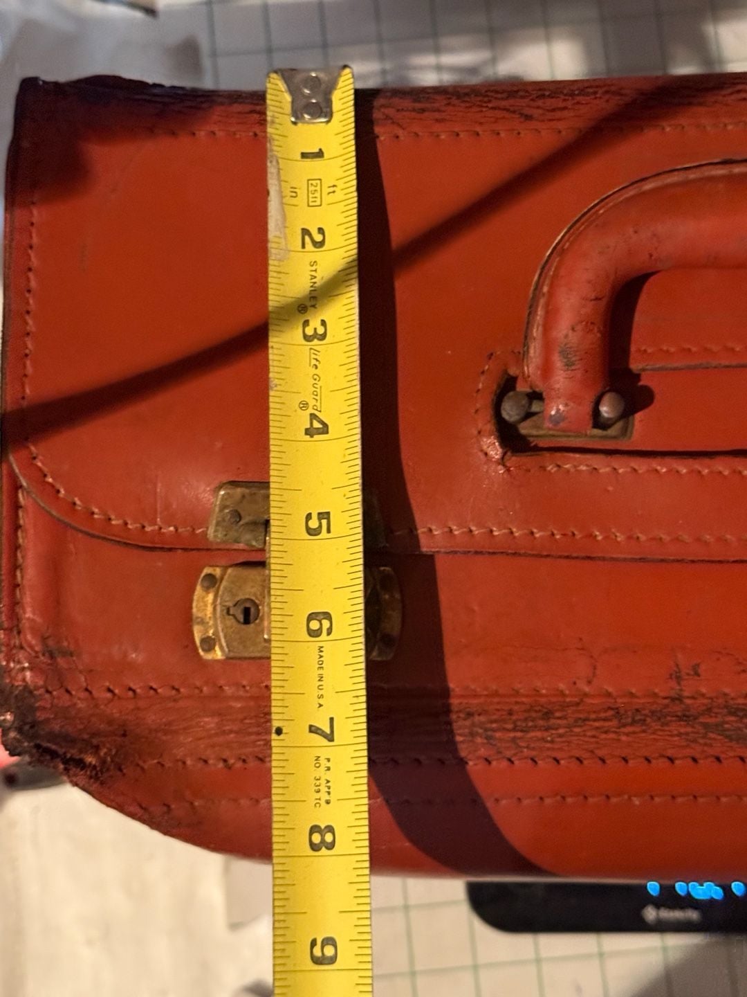 TWA Vintage Leather Pilot Flight Bag Briefcase Brown Luggage 22