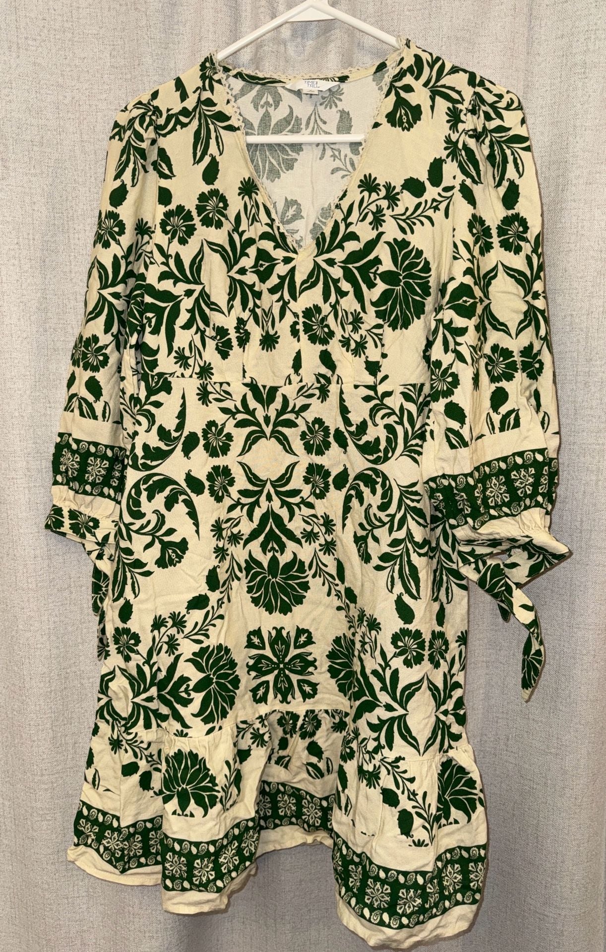 Time and Tru A-Line Border Print Mini Dress Size S Green 2