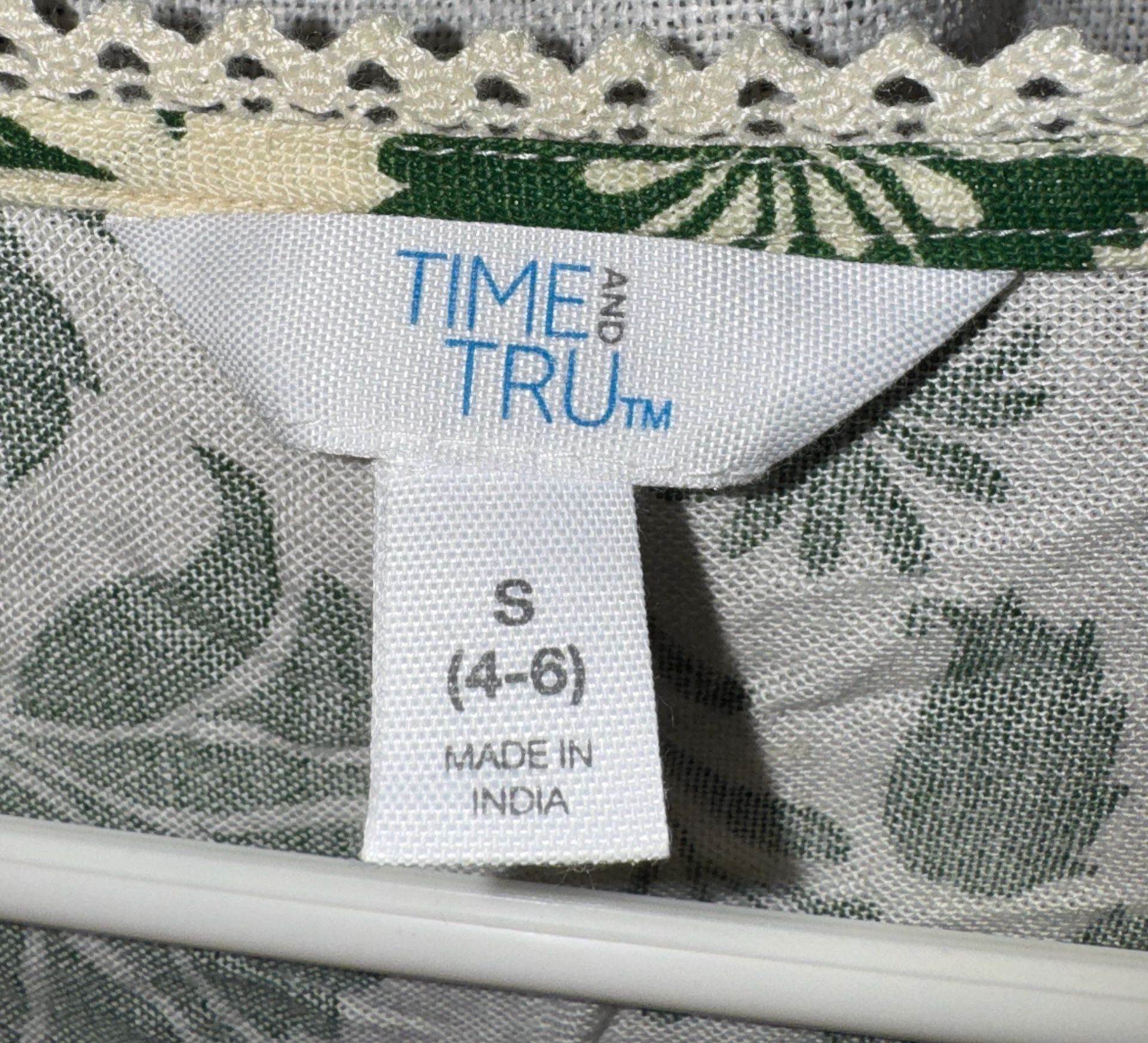 Time and Tru A-Line Border Print Mini Dress Size S Green 4