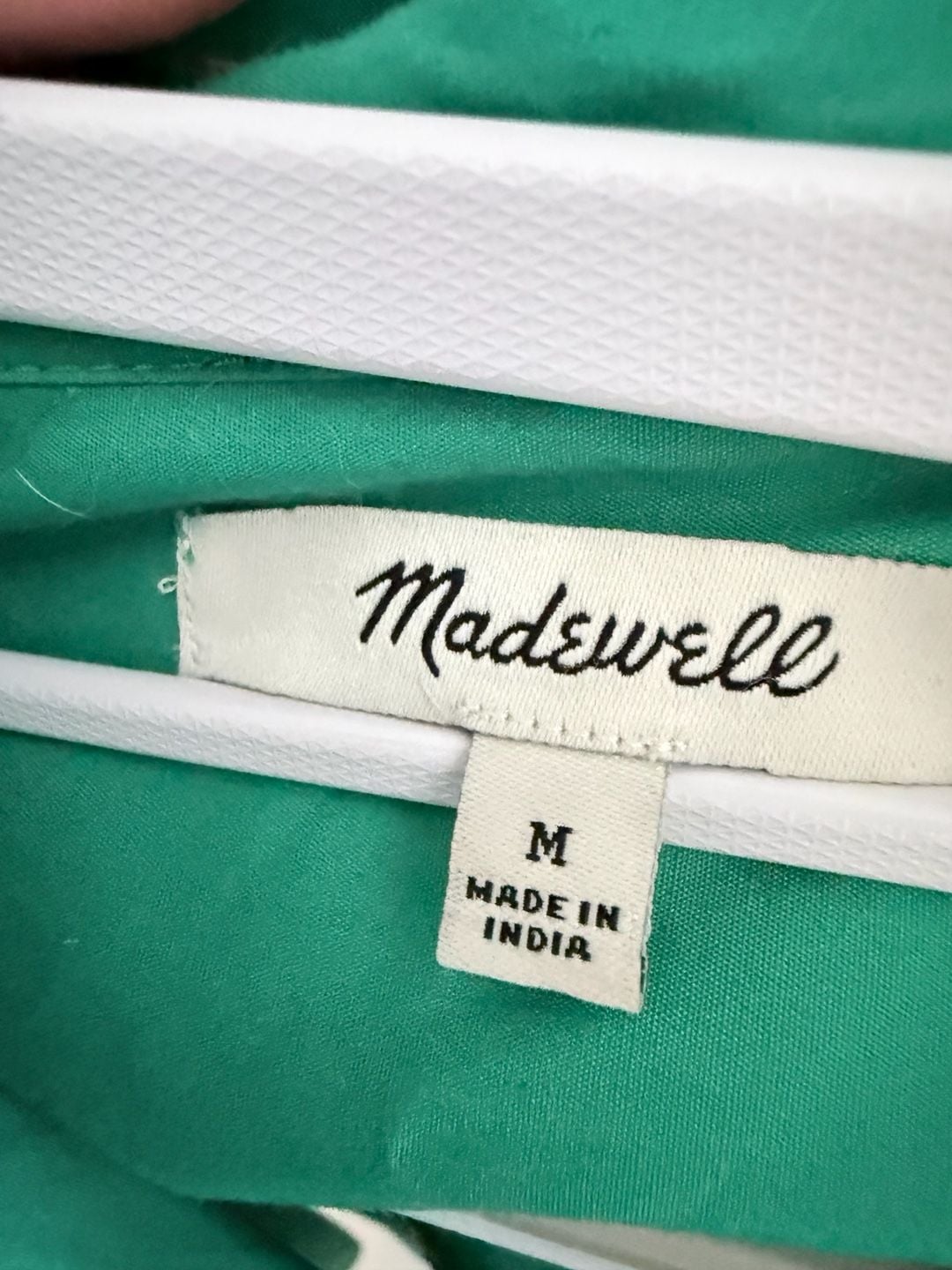 Madewell Poplin Straight-Hem Shirt Size M Green Cotton Button-Down 4