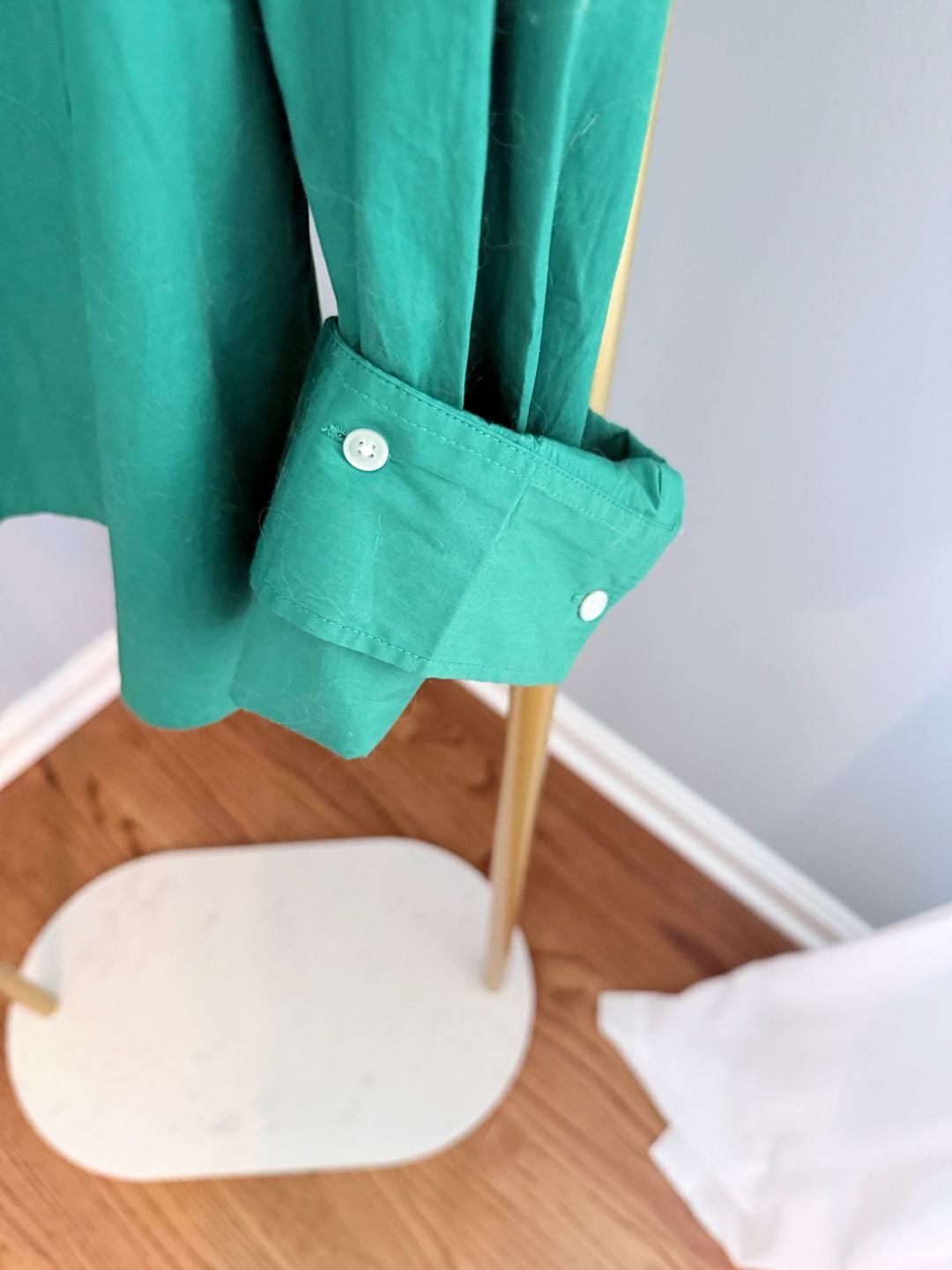 Madewell Poplin Straight-Hem Shirt Size M Green Cotton Button-Down 6