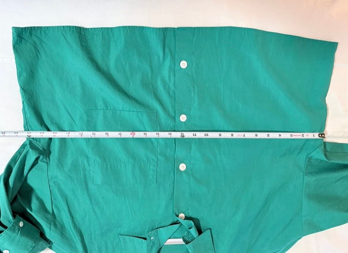Madewell Poplin Straight-Hem Shirt Size M Green Cotton Button-Down 7