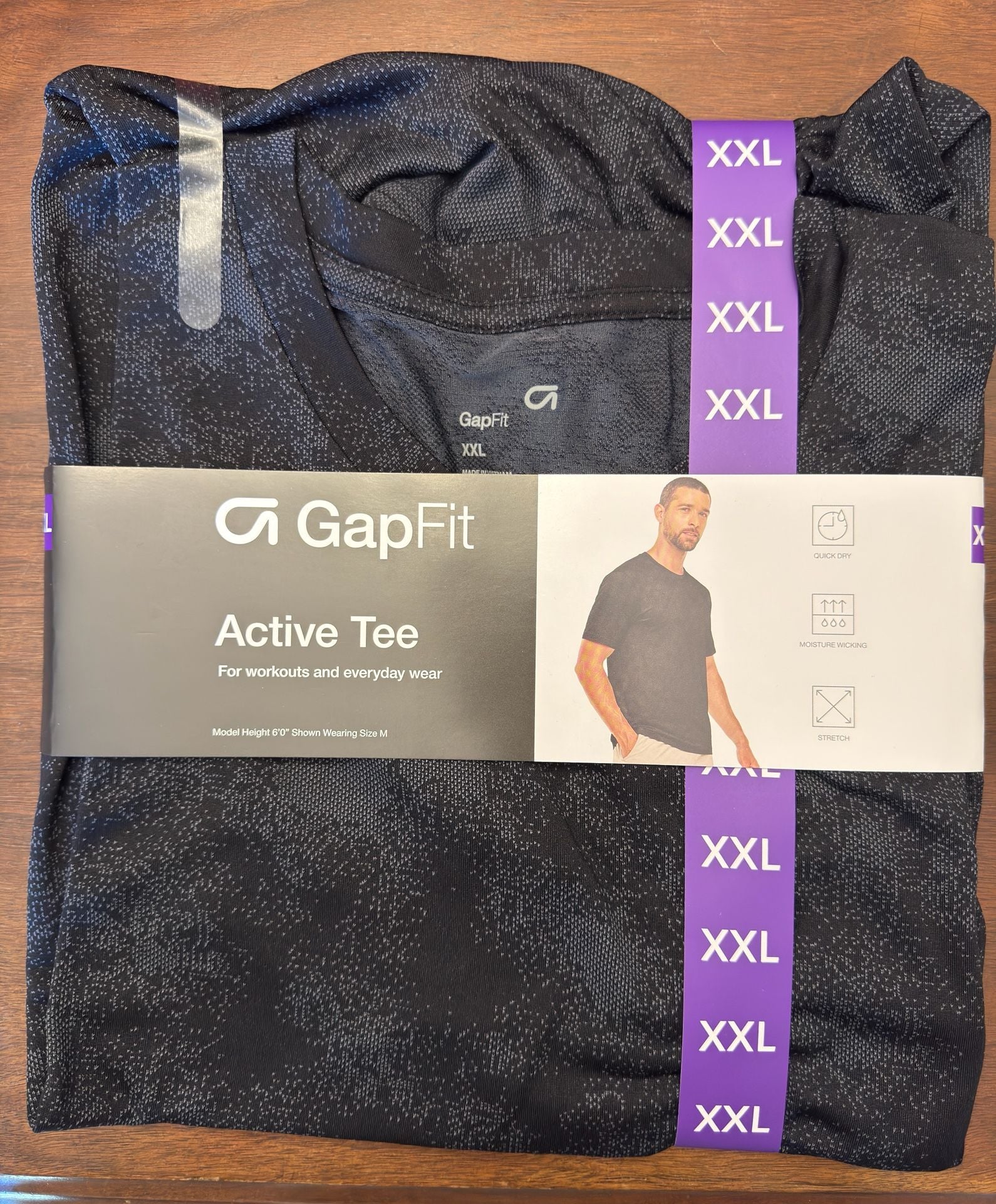 GapFit Active Tee Size XXL Black Moisture Wicking 1