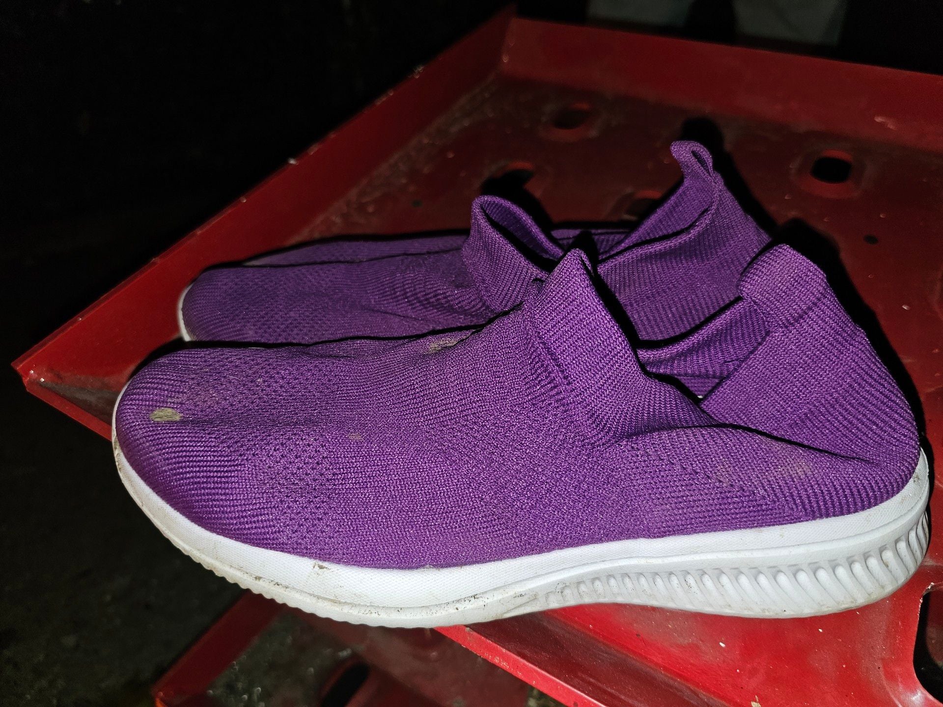 Unbranded Knit Slip-On Walking Sneakers Purple 2