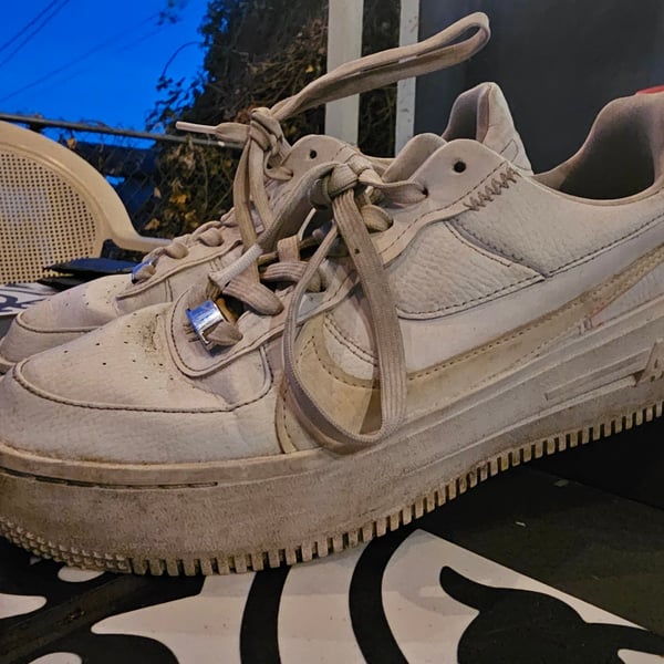 Nike Air Force 1 PLT.AF.ORM White Leather Platform Sneakers