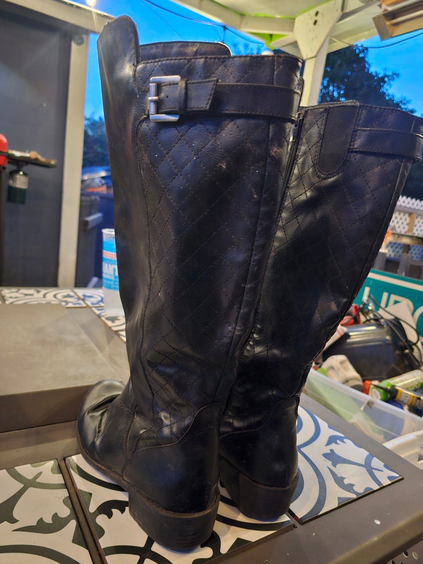 G by Guess Horton Black Quilted Riding Boots 3