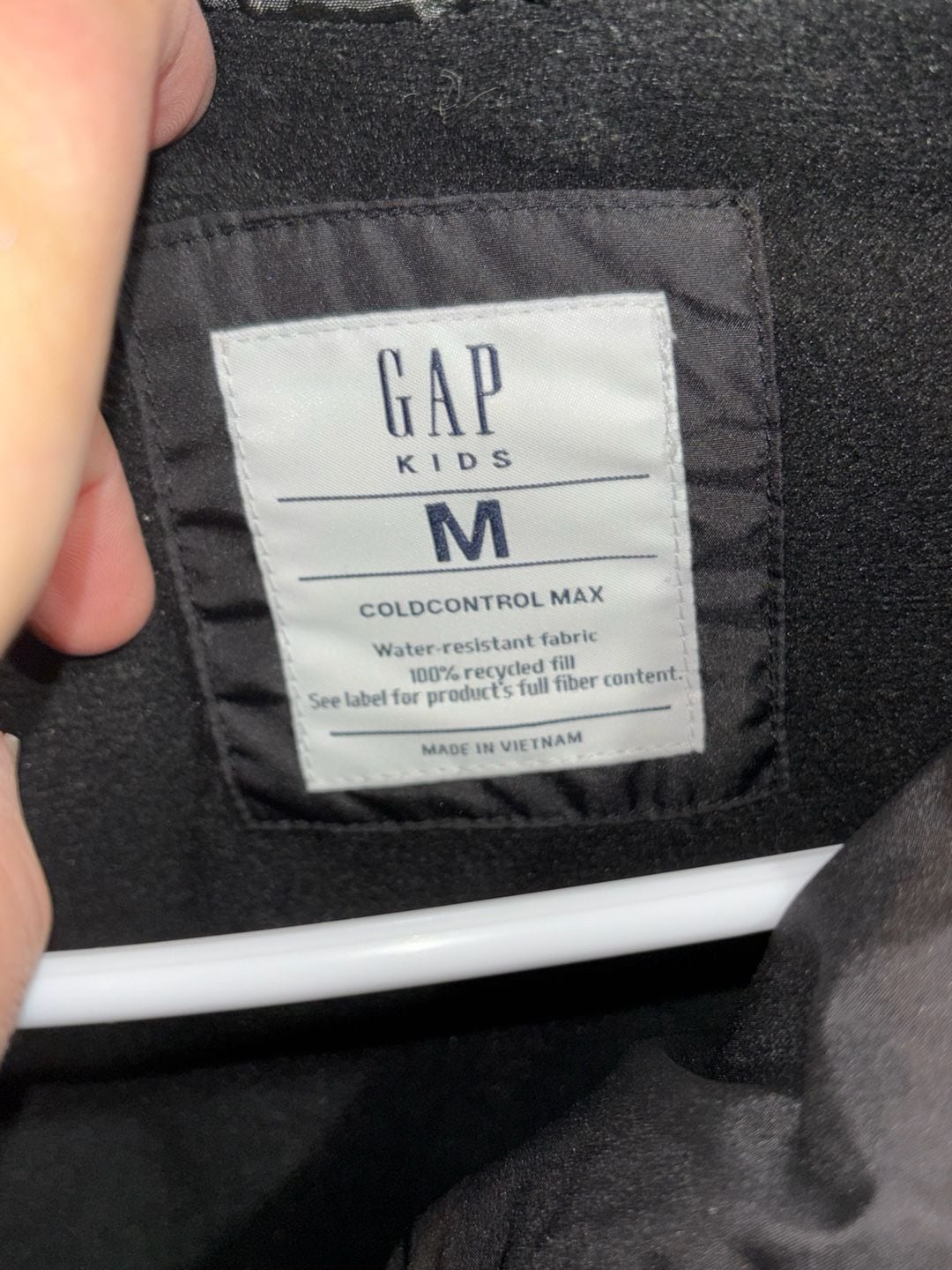 Gap Kids Puffer Jacket Size M Black Coldcontrol Max Hood Faux Fur 3