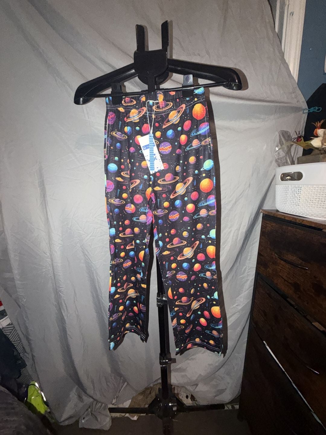 Kids Feifeiyu Planet Print Pajama Pants Size M Black Solar System Lounge 2