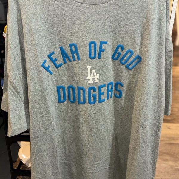 Fear Of God Essentials Dodgers 90's Fit T-Shirt Size L Gray