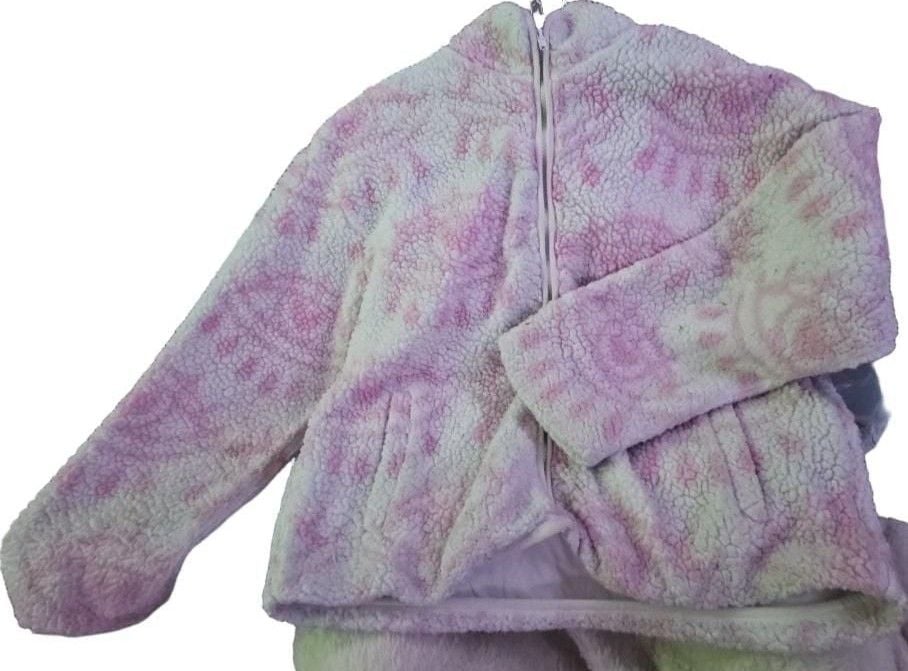 Forever 21 Sherpa Zip Up Jacket Size M Pink White 1