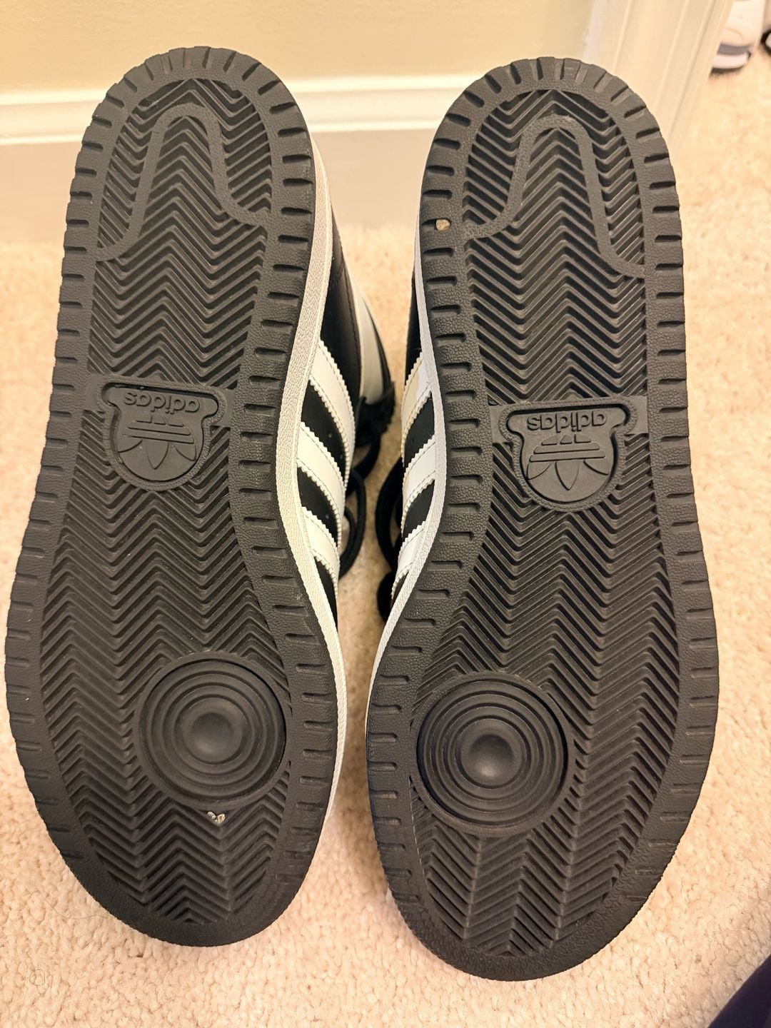 Adidas Top Ten Hi Size 8 Black White Leather Basketball Sneakers 6