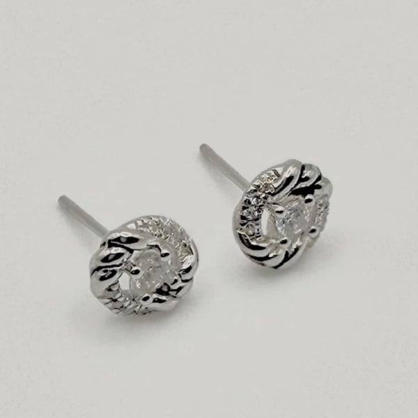 David Yurman Petite Infinity Diamond Stud Earrings Sterling Silver