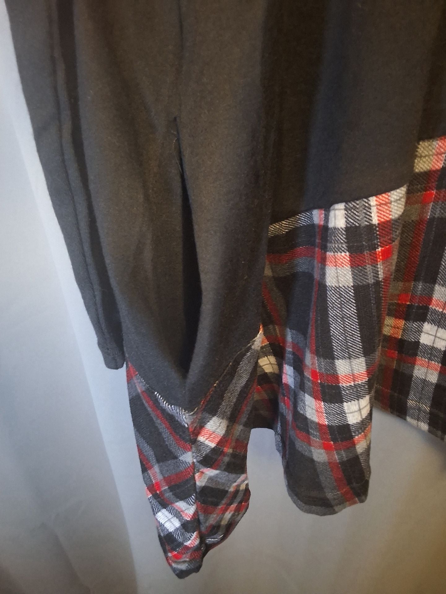 Bloomchic Plaid Cowl Neck Tunic Top Shirt Black Long Sleeve Size 12 Large 6