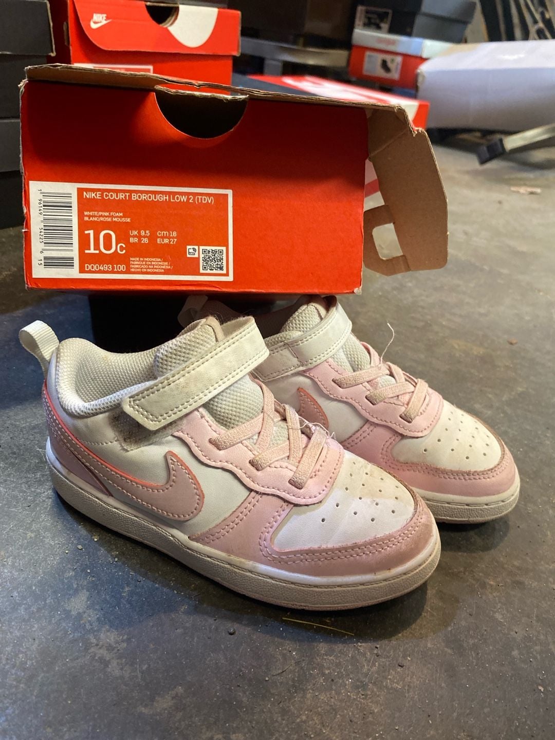 Nike Court Borough Low 2 Size 10C White Pink Foam Sneakers 2