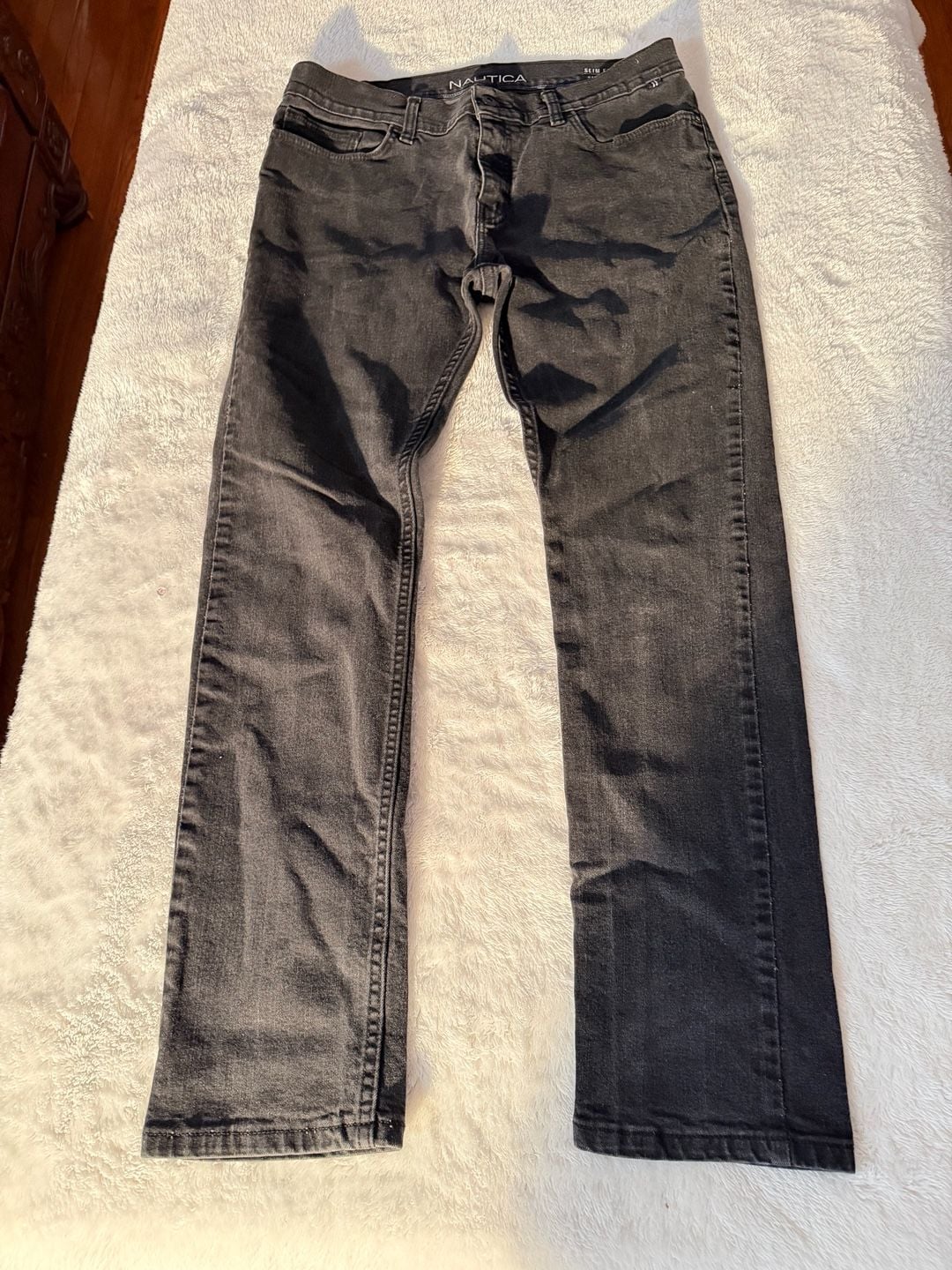 Nautica Slim Fit Stretch Jeans 34W x 32L Black Denim 2