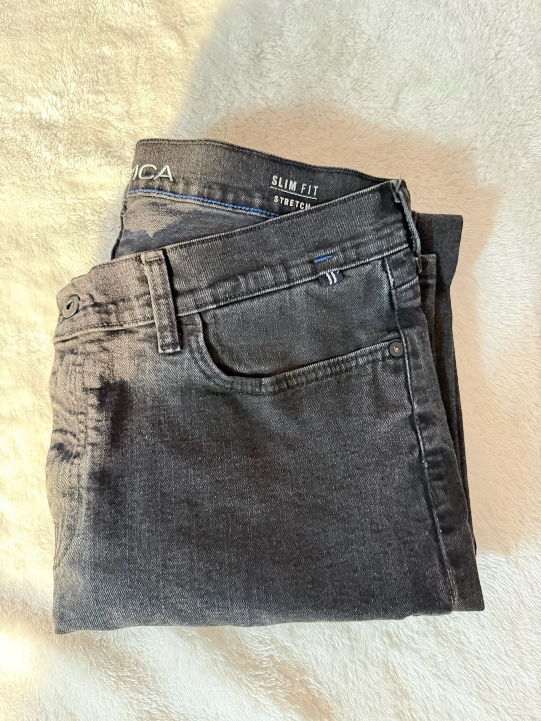 Nautica Slim Fit Stretch Jeans 34W x 32L Black Denim 5