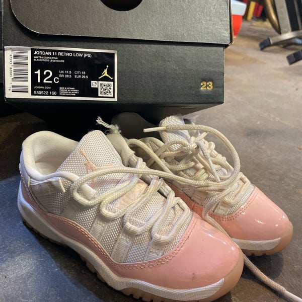 Jordan 11 Retro Low PS Size 12C White Legend Pink Sneakers