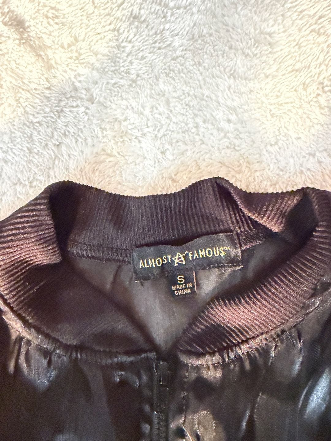 Almost Famous Bomber Jacket Size S Black Ruffle Sheer Zip Up Lightweight 3